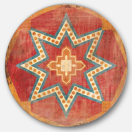 Designart - Moroccan Orange Tiles Collage I